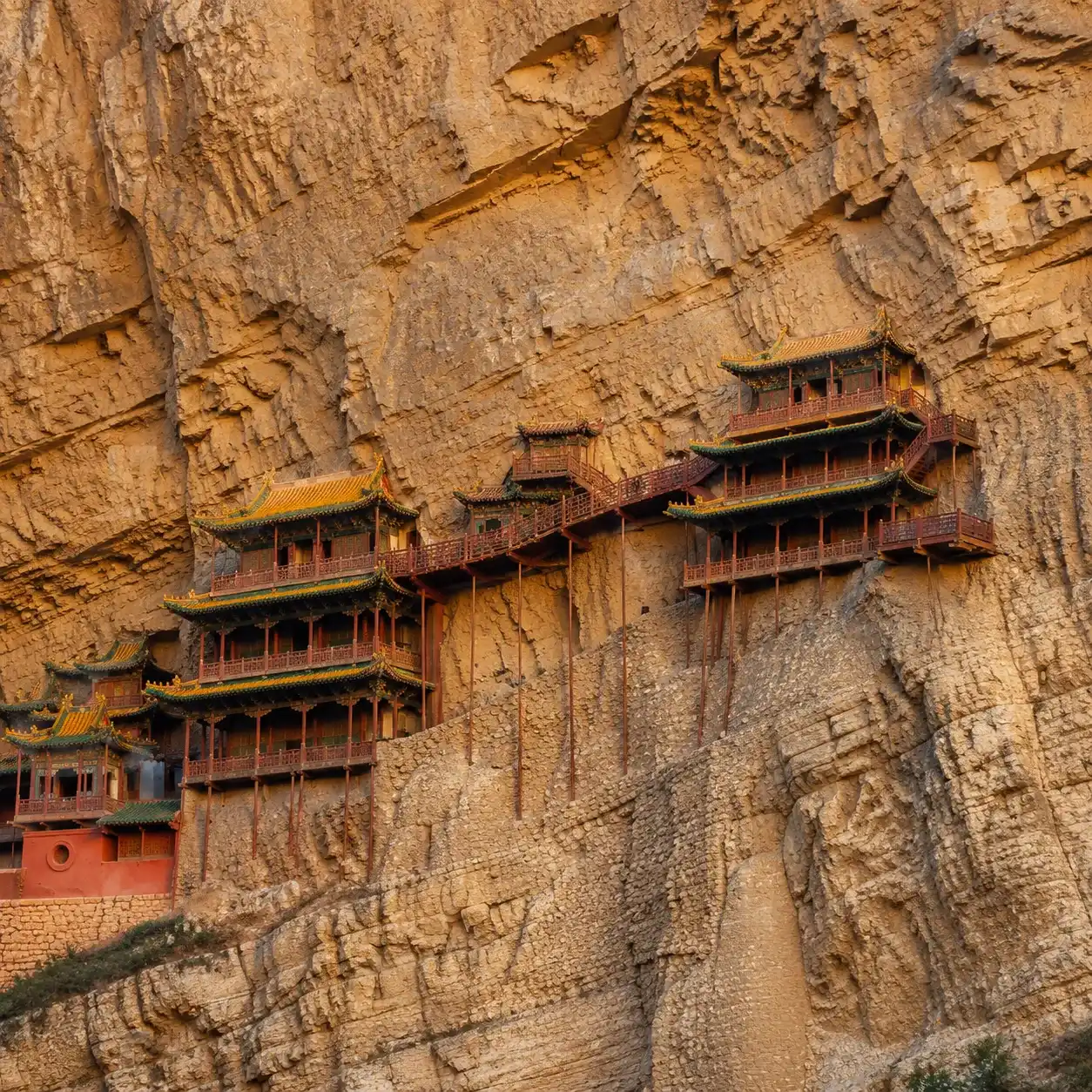 The Hanging Temple on Mount Heng Shanxi cliff