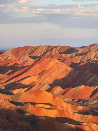 Rainbow-striped sandstone formations of Zhangye Danxia