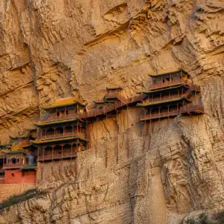 The Hanging Temple on Mount Heng Shanxi cliff