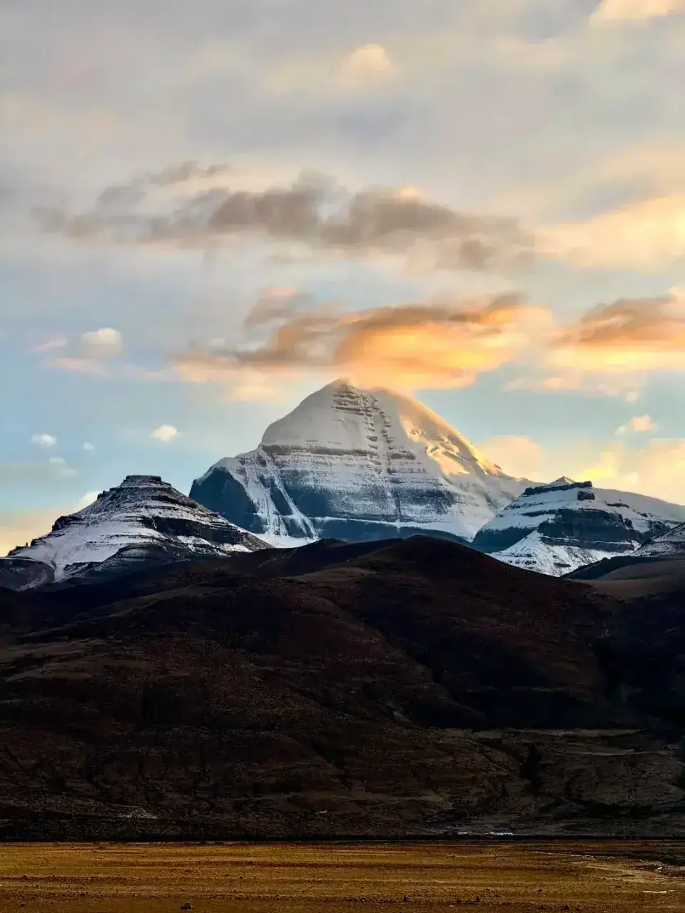 Mount Kailash's pyramid-shaped peak in western Tibet